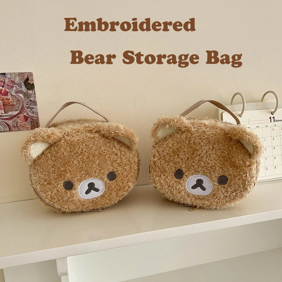 Relaxed Bear Plush Makeup Bag Cute Cosmetic Pouch