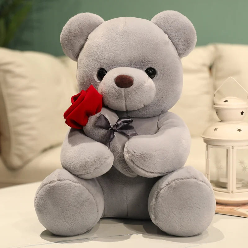 Rose Bear Plush Soft Decorative Teddy
