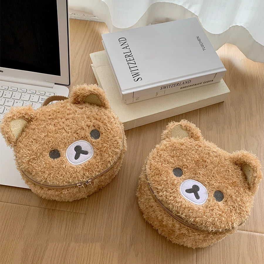 Relaxed Bear Plush Makeup Bag Cute Cosmetic Pouch
