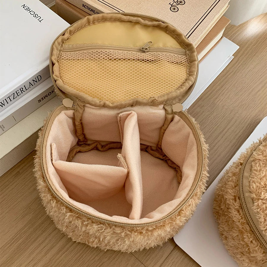 Relaxed Bear Plush Makeup Bag Cute Cosmetic Pouch