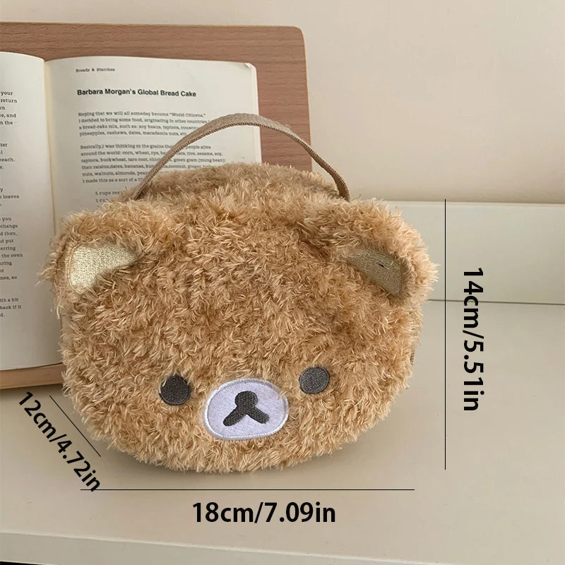 Relaxed Bear Plush Makeup Bag Cute Cosmetic Pouch