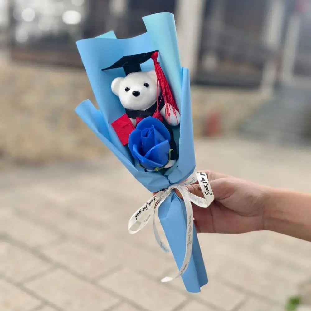Graduation Teddy Bear Flower Bouquet