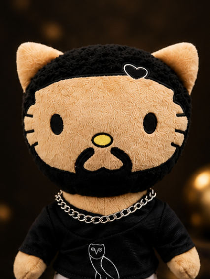 Hello Kitty Drake Plush Doll Black Casual Suit