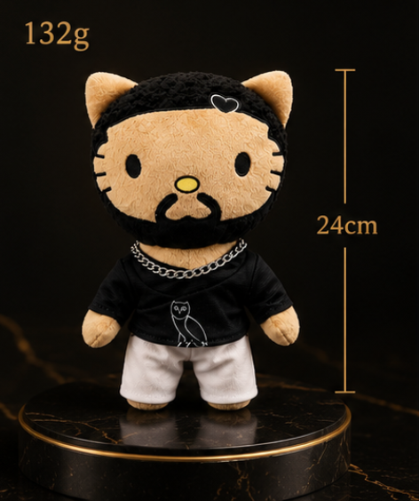 Hello Kitty Drake Plush Doll Black Casual Suit