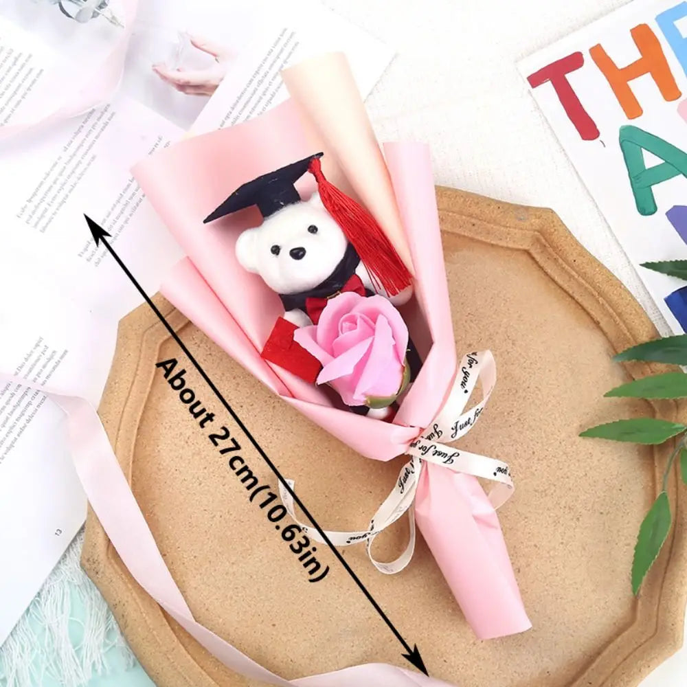 Graduation Teddy Bear Flower Bouquet