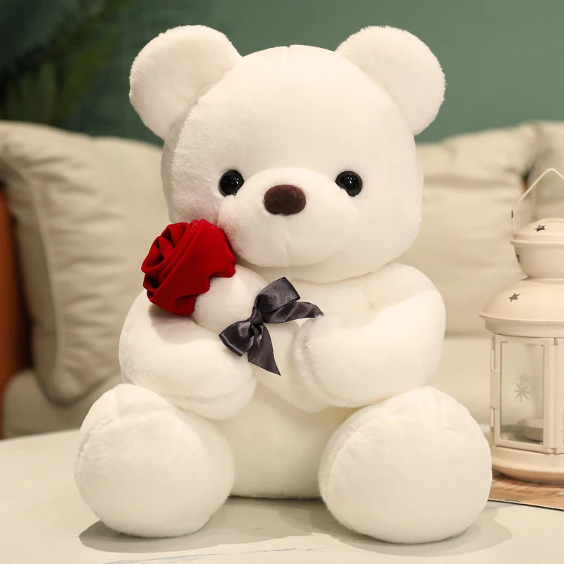 Rose Bear Plush Soft Decorative Teddy